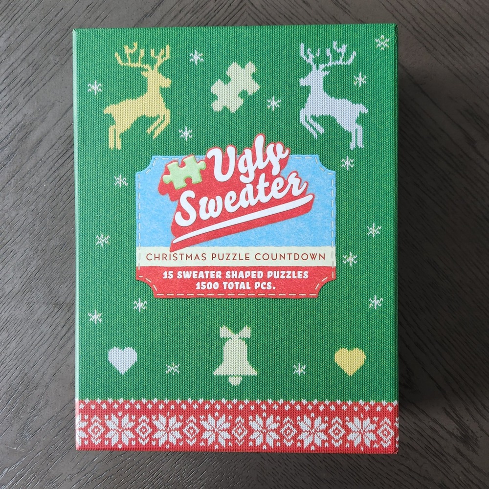 Boardwalk Ugly Sweater Christmas Puzzle Countdown 1500 Piece 15 Shaped Puzzles
